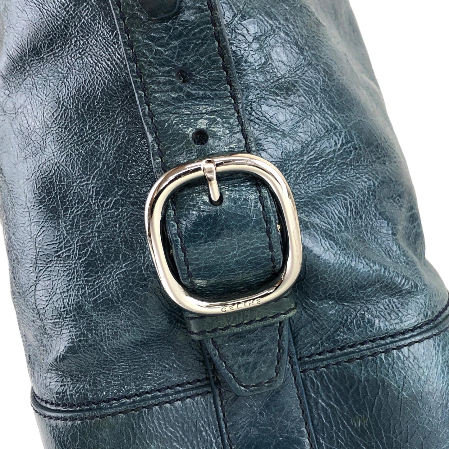 CELINE Blason Handbag Emerald Green Vintage pnfh7c