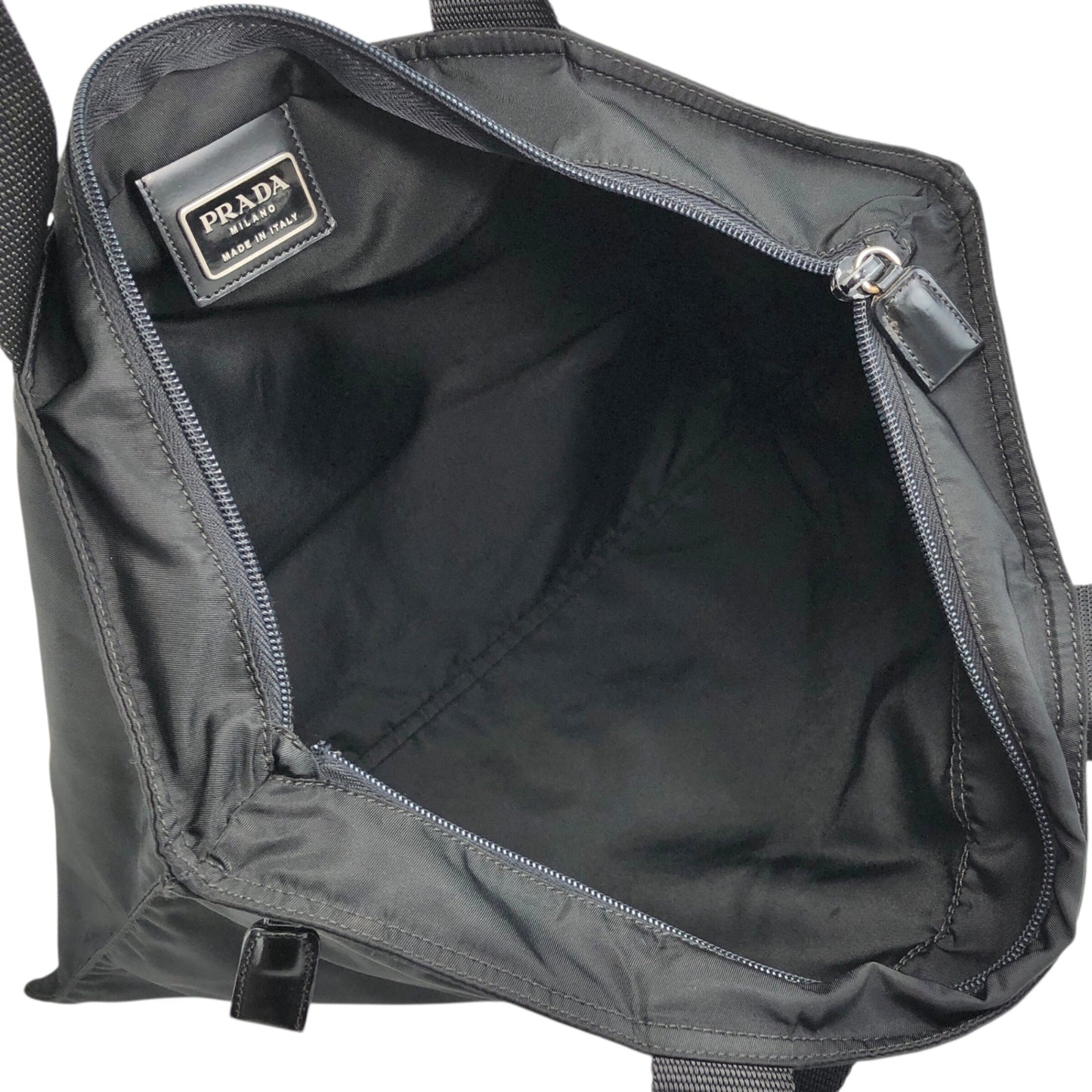 PRADA Triangle Logo Totebag Black Vintage mvmh5p