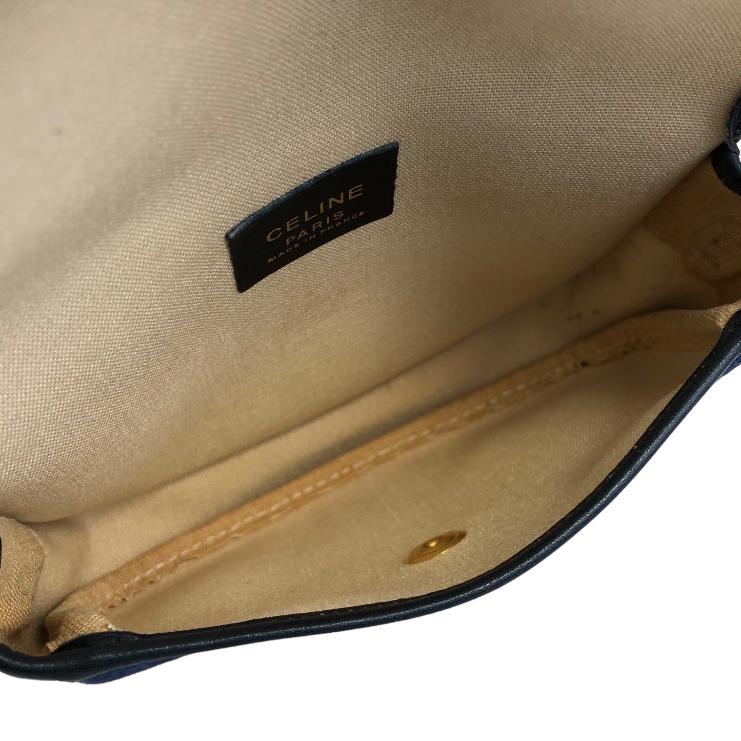 CELINE Blason Denim Small Shoulder bag Indigo Vintage x5cwtz