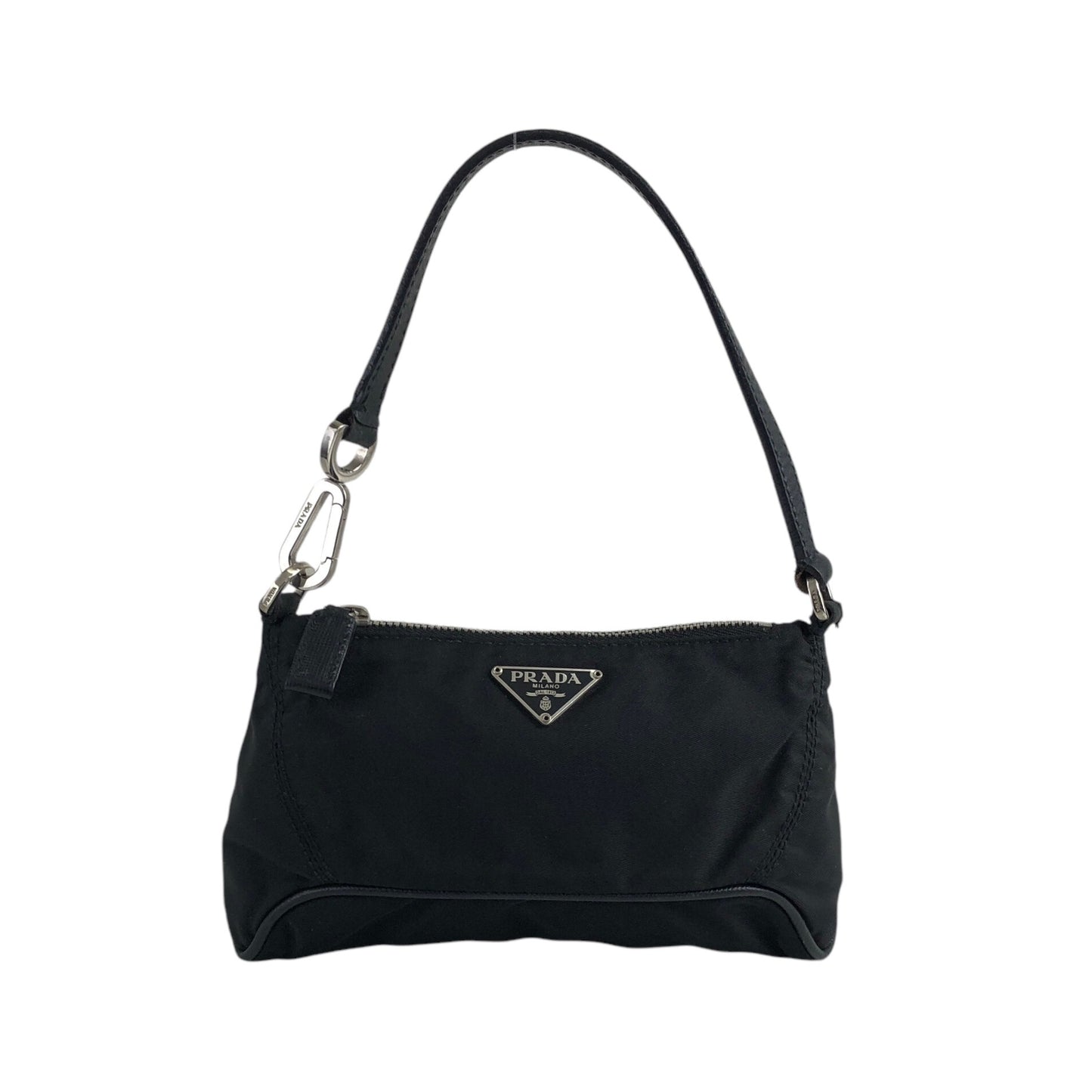 PRADA Triangle Logo Small Handbag Black Vintage m8ysg8