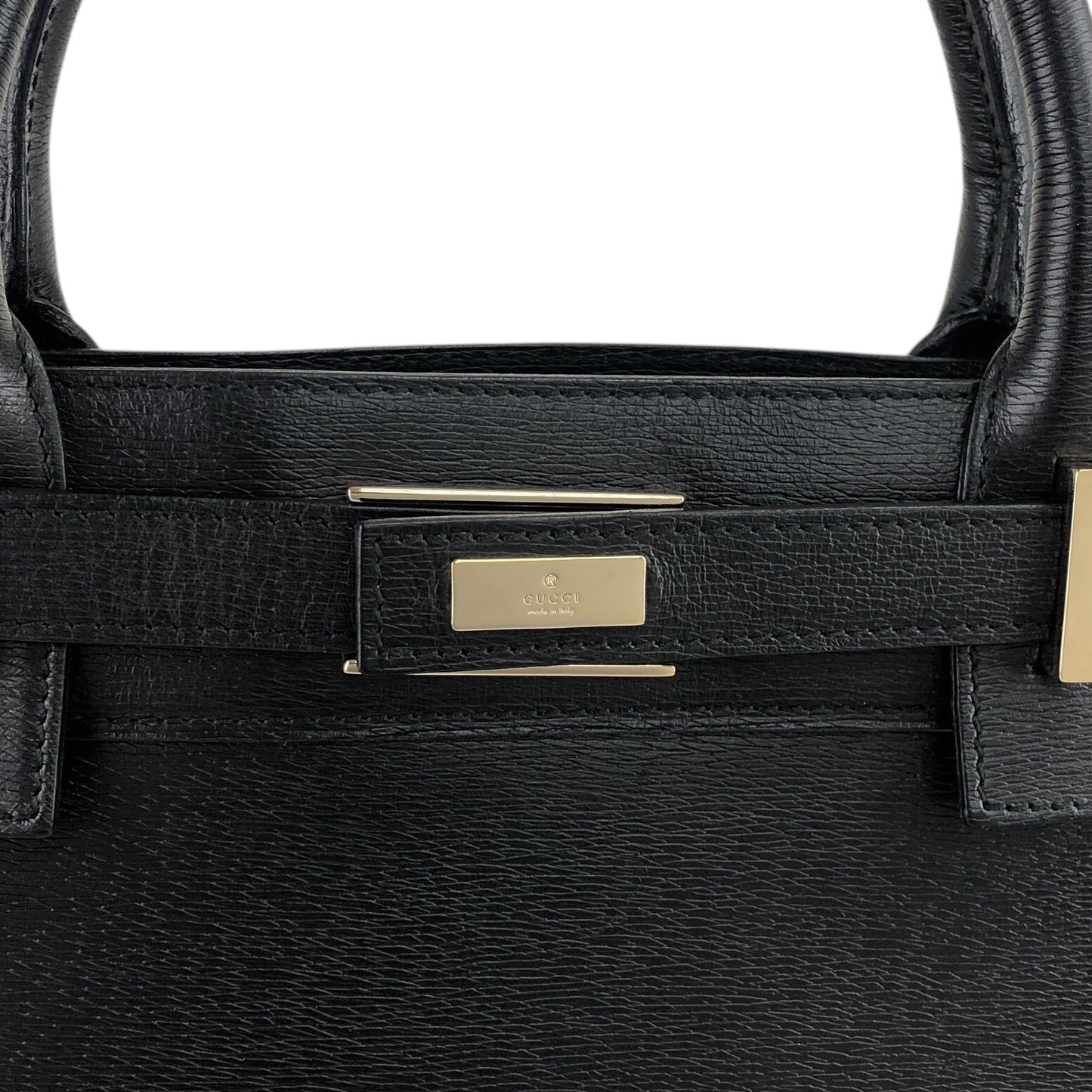 GUCCI Logo Handbag Black Vintage wmdsba