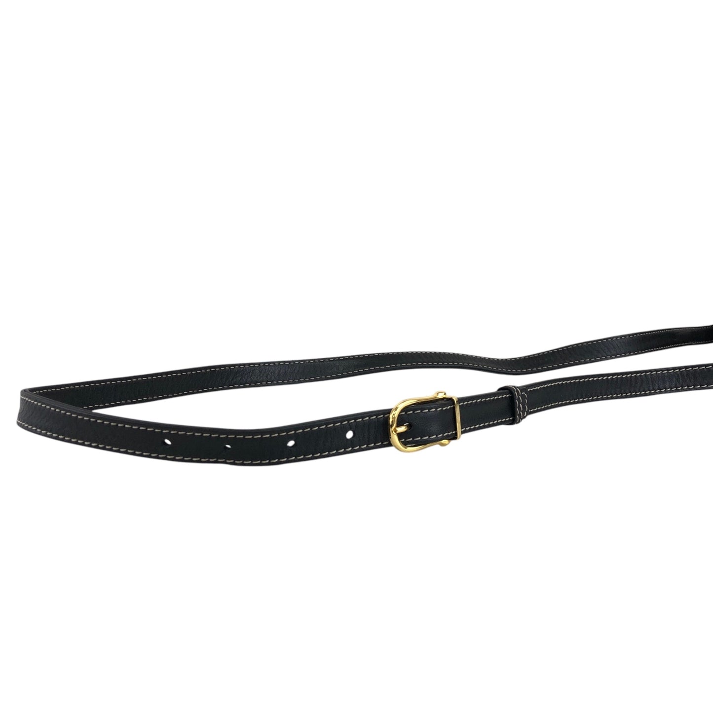 CELINE Belt Buckle Stitch Shoulder bag Black Vintage 8d2v6y