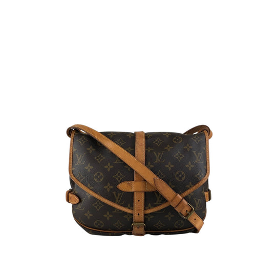 LOUIS VUITTON Monogram Shoulder bag Brown Vintage dzuvmj