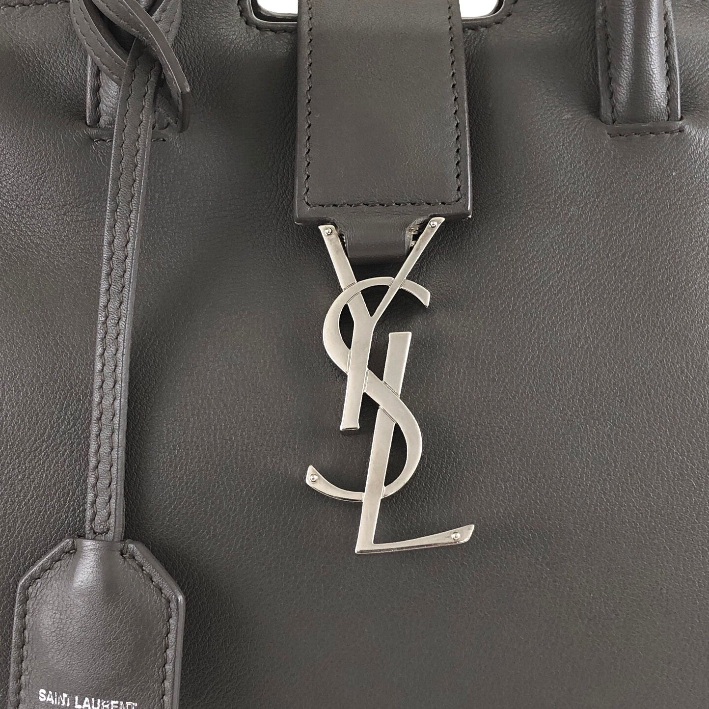 Saint Laurent Two-way Handbag Shoulder bag Gray Vintage amj5ej