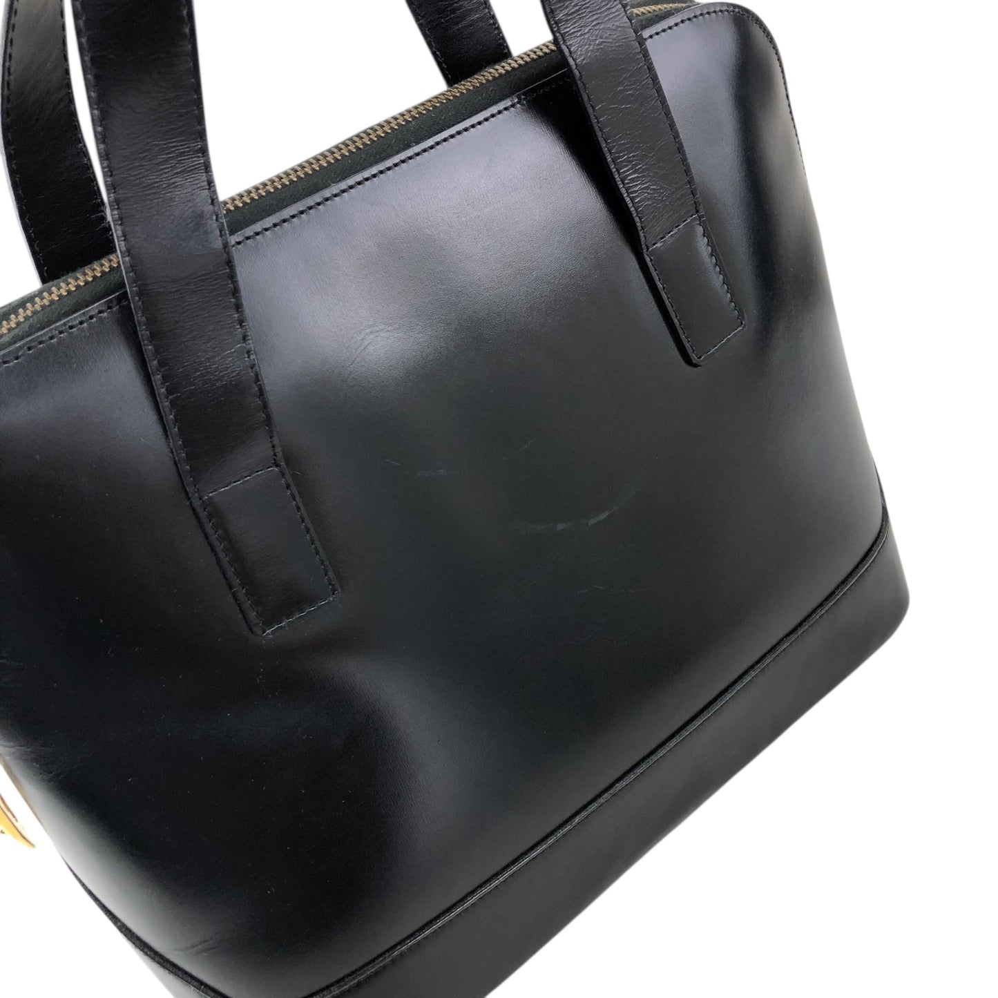 CELINE Two-way Handbag Shoulder bag Black Vintage 4ntwjy