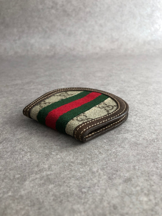 GUCCI Sherry Line Coin Purse Brown Vintage b8sd44