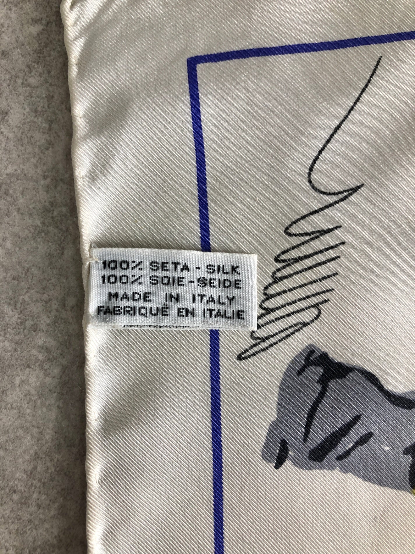 LOUIS VUITTON Scarf White Vintage 6x6gie