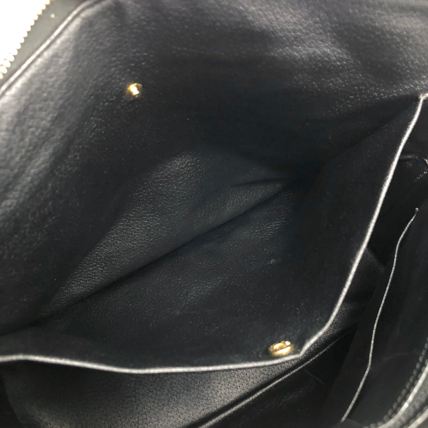 CELINE Macadam Bugatti Leather Two-way Handbag Shoulder bag Black Vintage 2wzg33