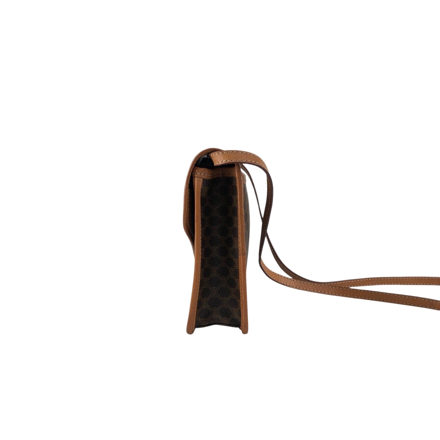CELINE Macadam Blason Shoulder bag Brown Vintage tfmjuy