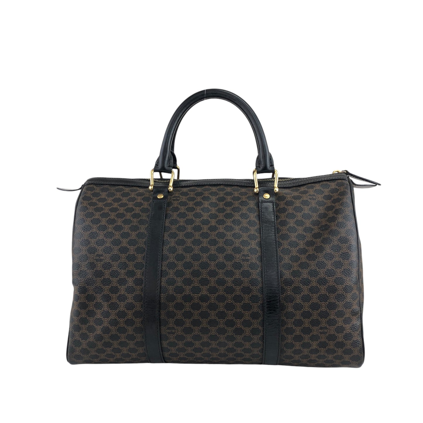 CELINE Macadam Blason Handbag Boston bag Black Vintage ibfr5i