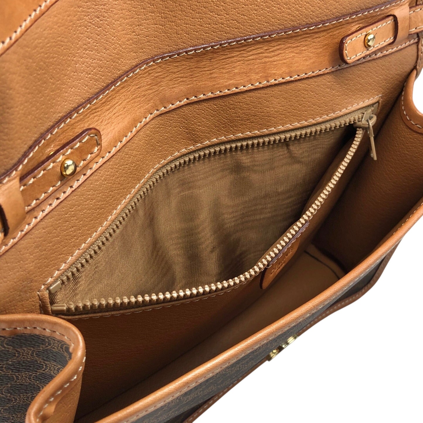 CELINE Macadam Blason Shoulder bag Brown Vintage tfmjuy