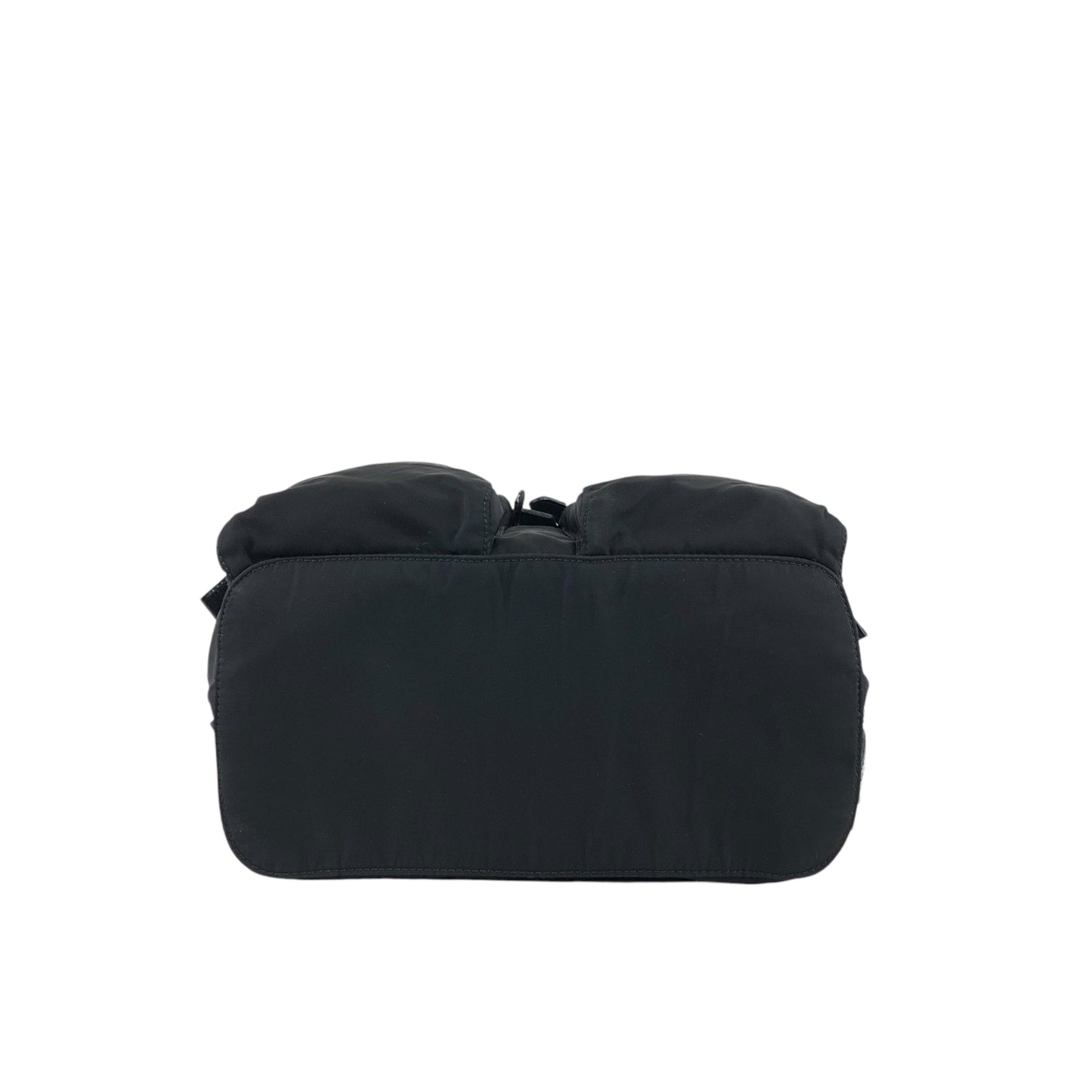 PRADA Triangle Logo Double Pocket Backpack Black Vintage mxtwf5