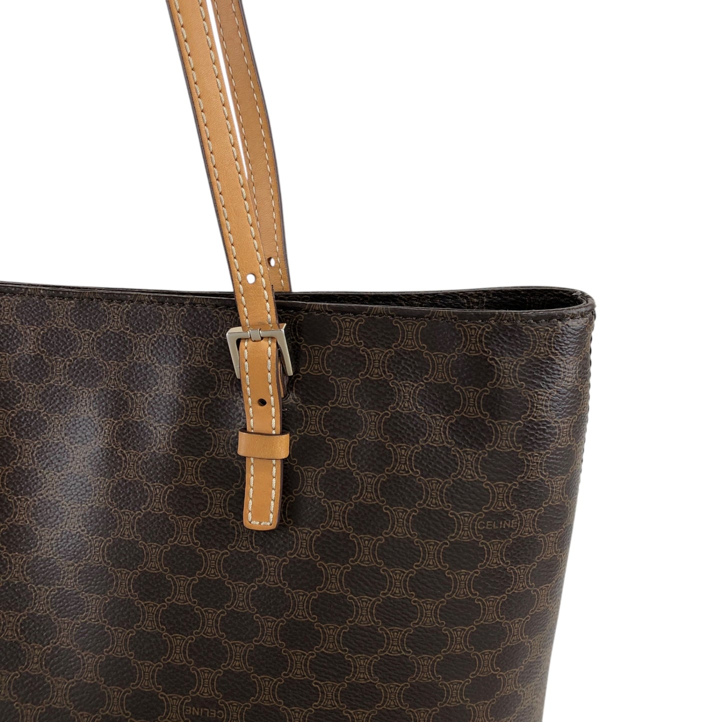 CELINE Macadam Shoulder bag Totebag Brown PP-SA-0097 Vintage br27j2