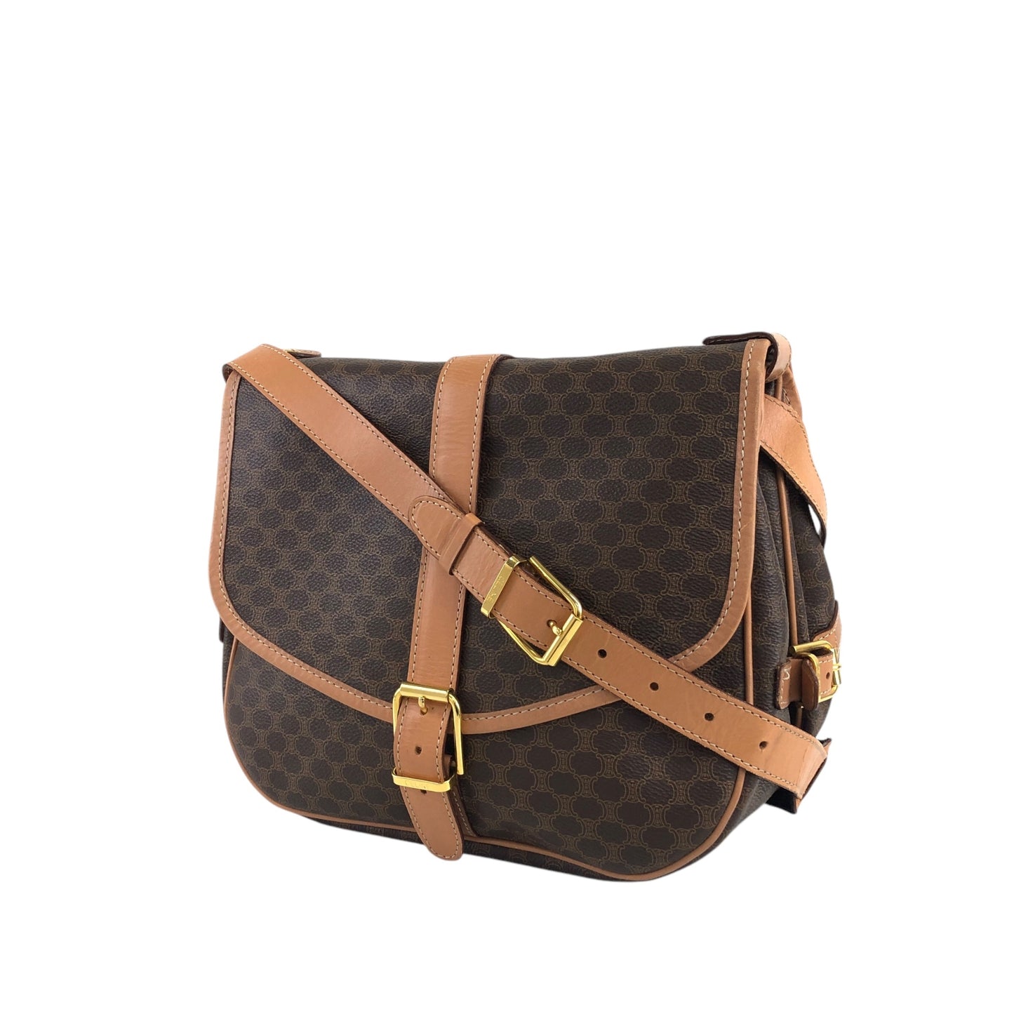 CELINE Macadam Shoulder bag Brown Vintage smihn4