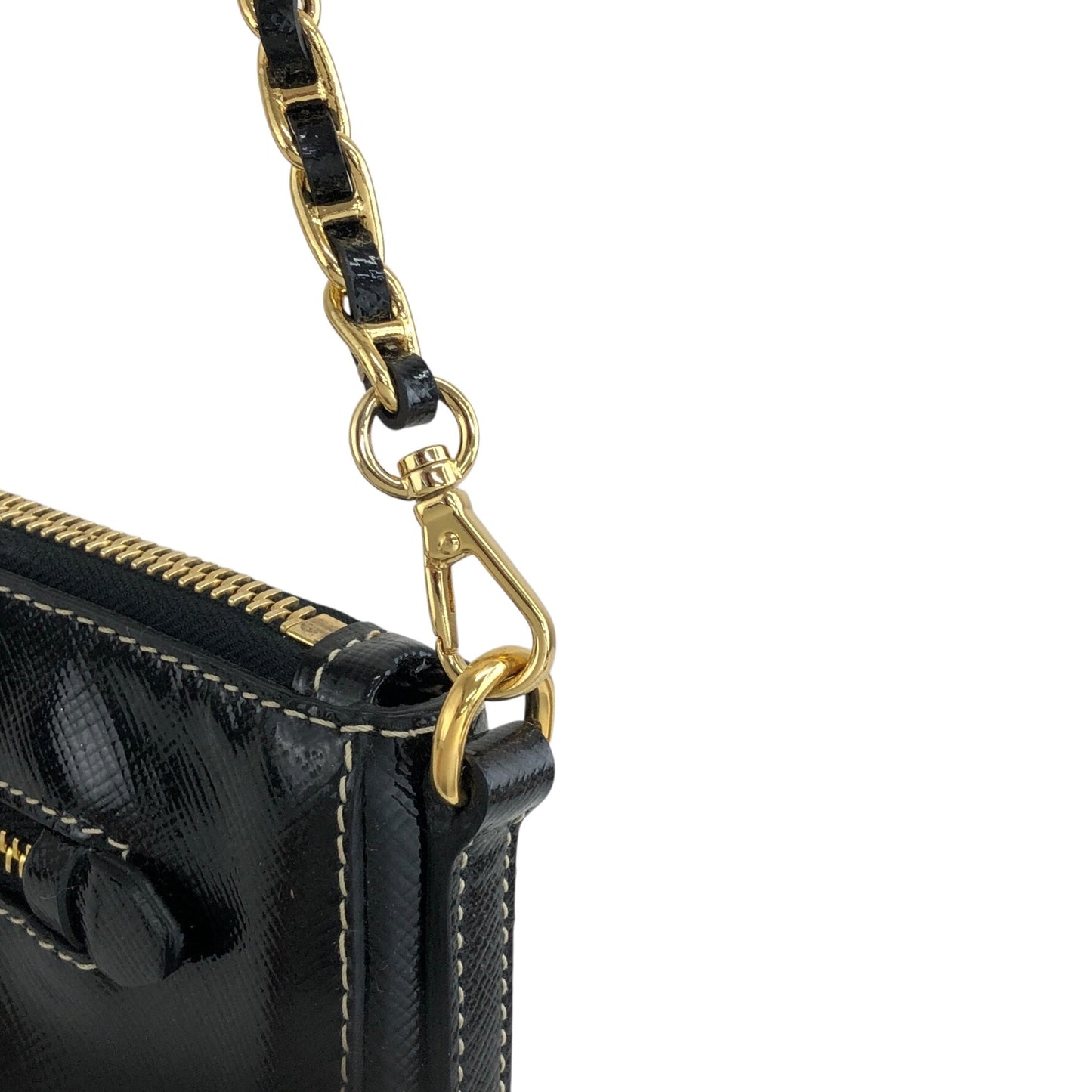 PRADA Triangle Logo Two-way Small Handbag Shoulder bag Black Vintage 4ndzyf