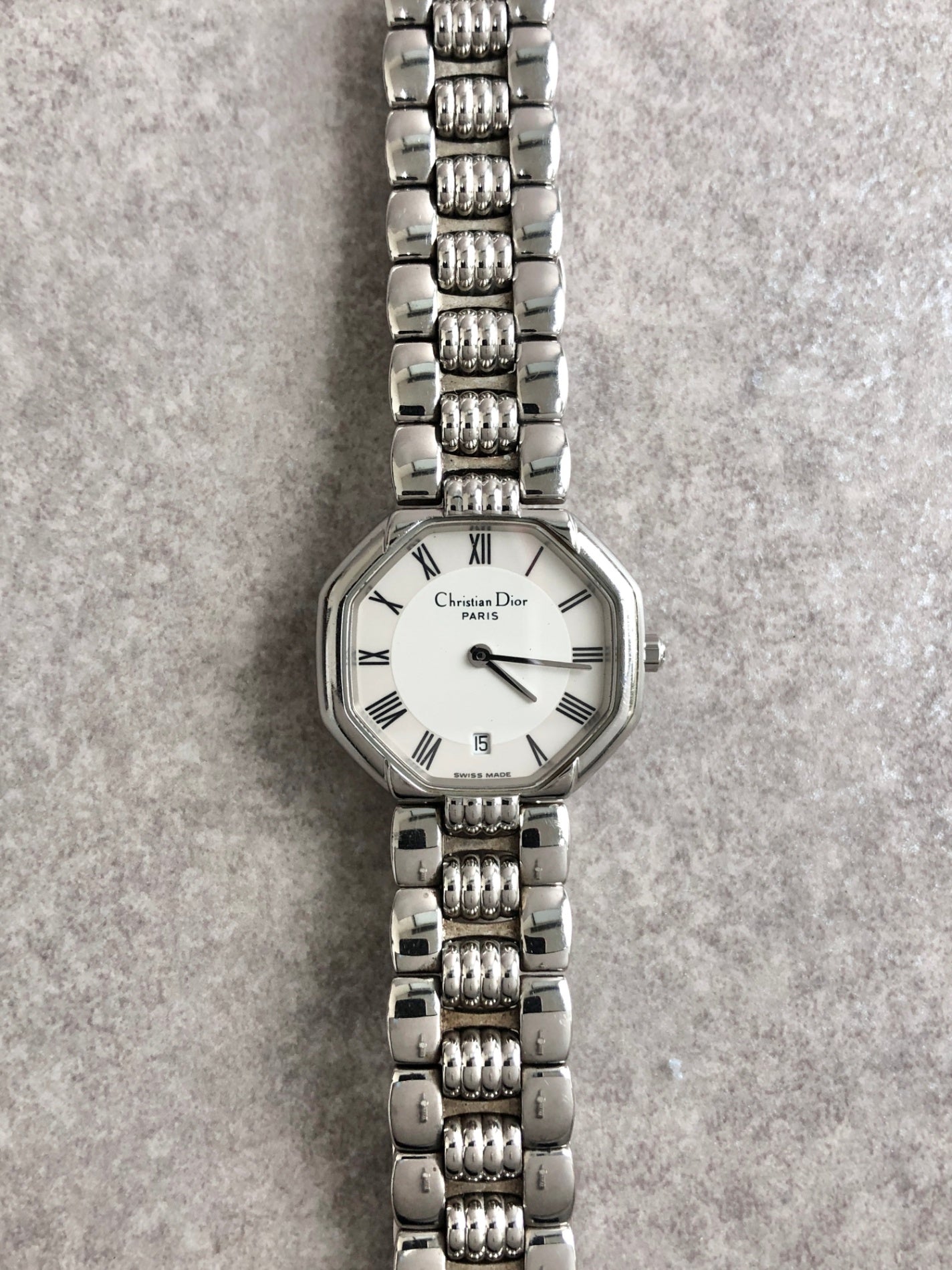 Christian Dior Octagon Watch Silver Vintage ygwbm8