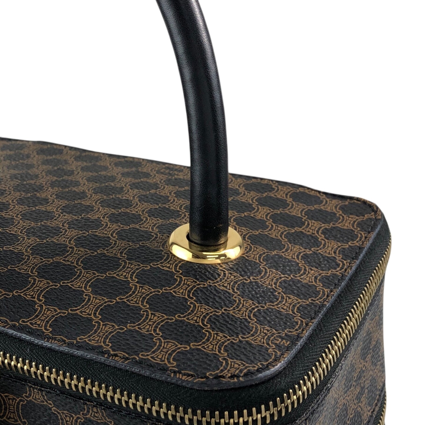 CELINE Macadam Triomphe Handbag Vanity bag Black Vintage utd2i7
