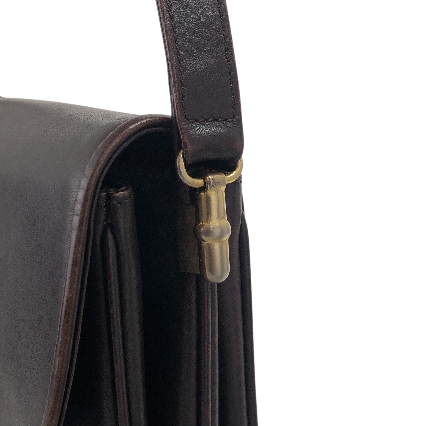 CELINE Logo Shoulder bag Brown Vintage wj4pws