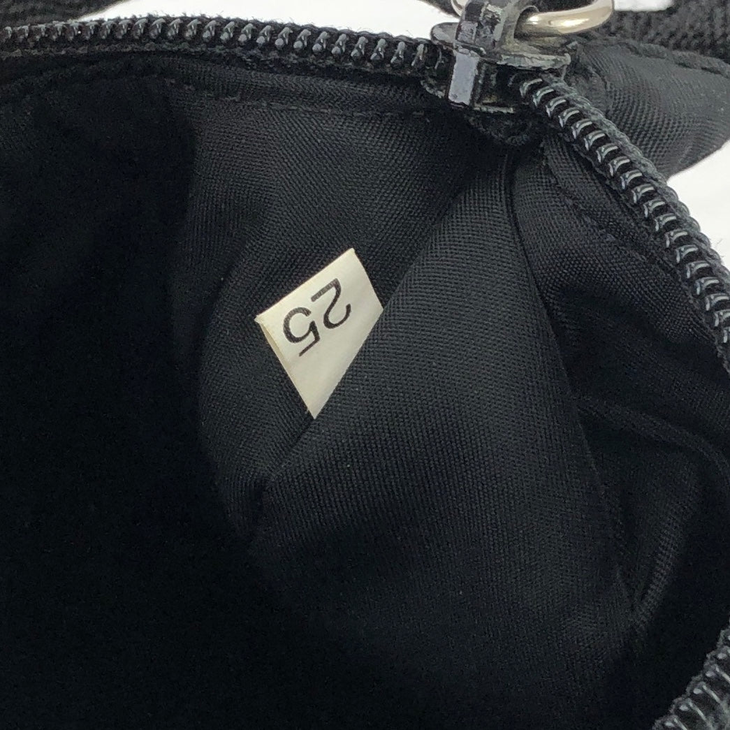 PRADA 三角形標誌尼龍手提包 Hobobag 黑色復古 df2ij3