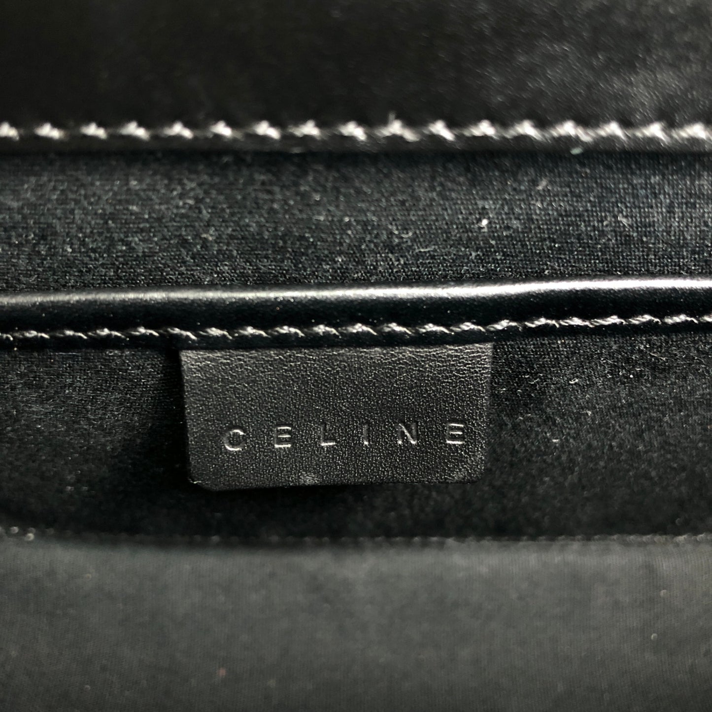 CELINE Logo Shoulder bag Black Vintage z7yz82