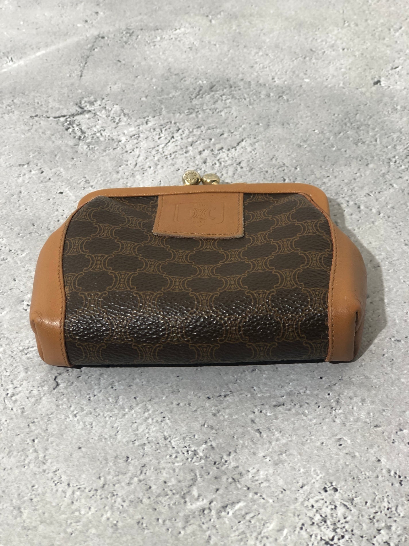CELINE Macadam Blason 金屬扣零錢包棕色復古 g62ssc