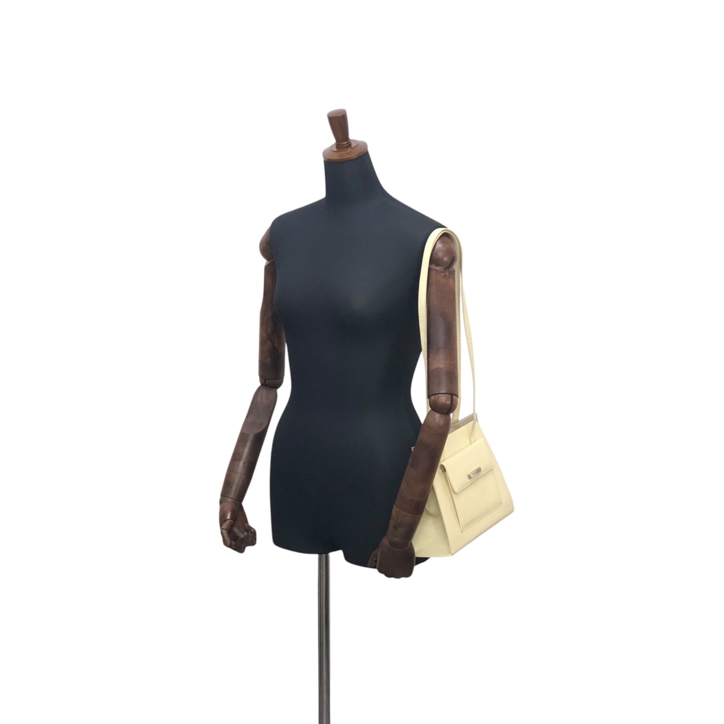 Yves Saint Laurent Logo Shoulder bag Ivory Vintage d5tgaj