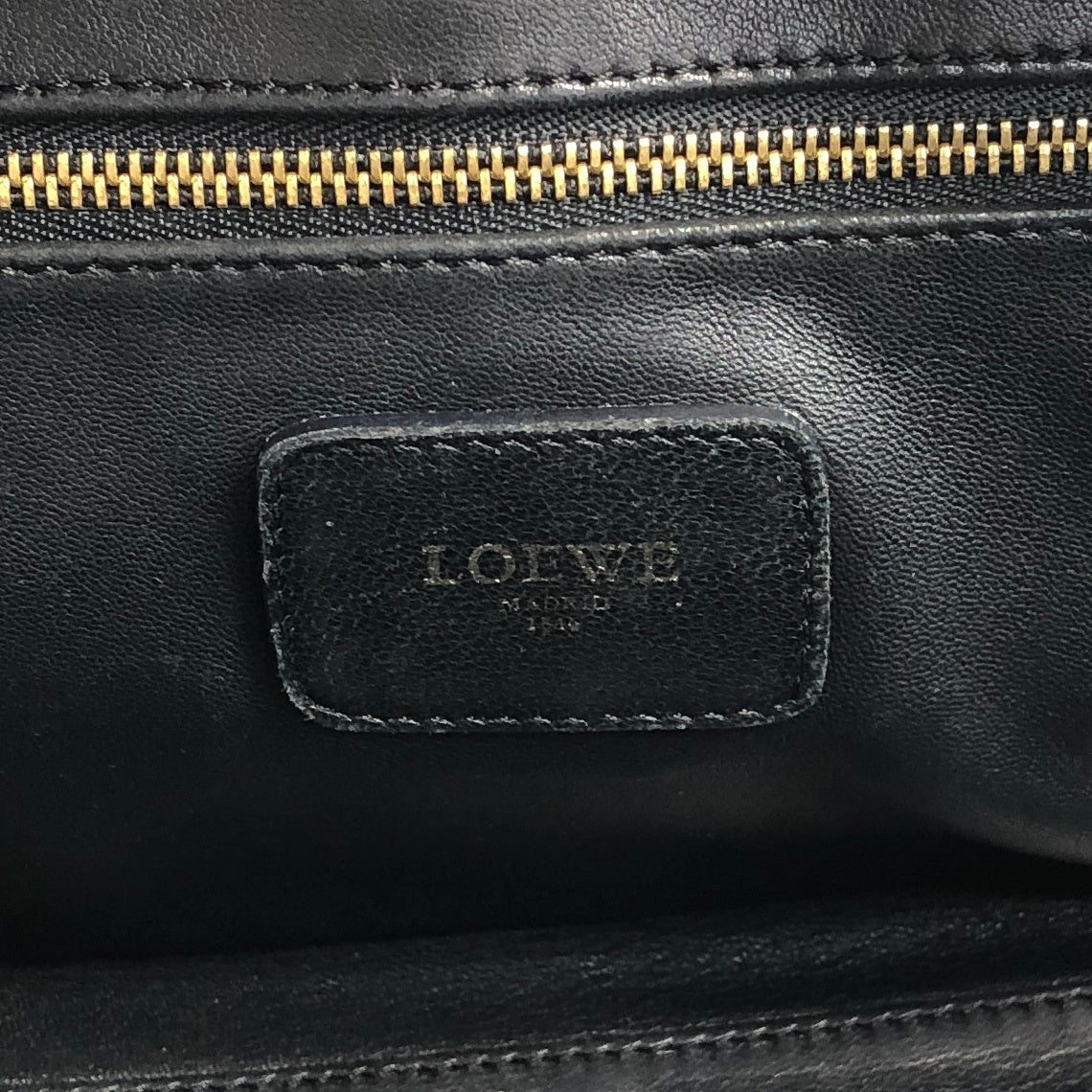 LOEWE Amazona28 Anagram Handbag Boston bag Black Vintage 4ve2yy