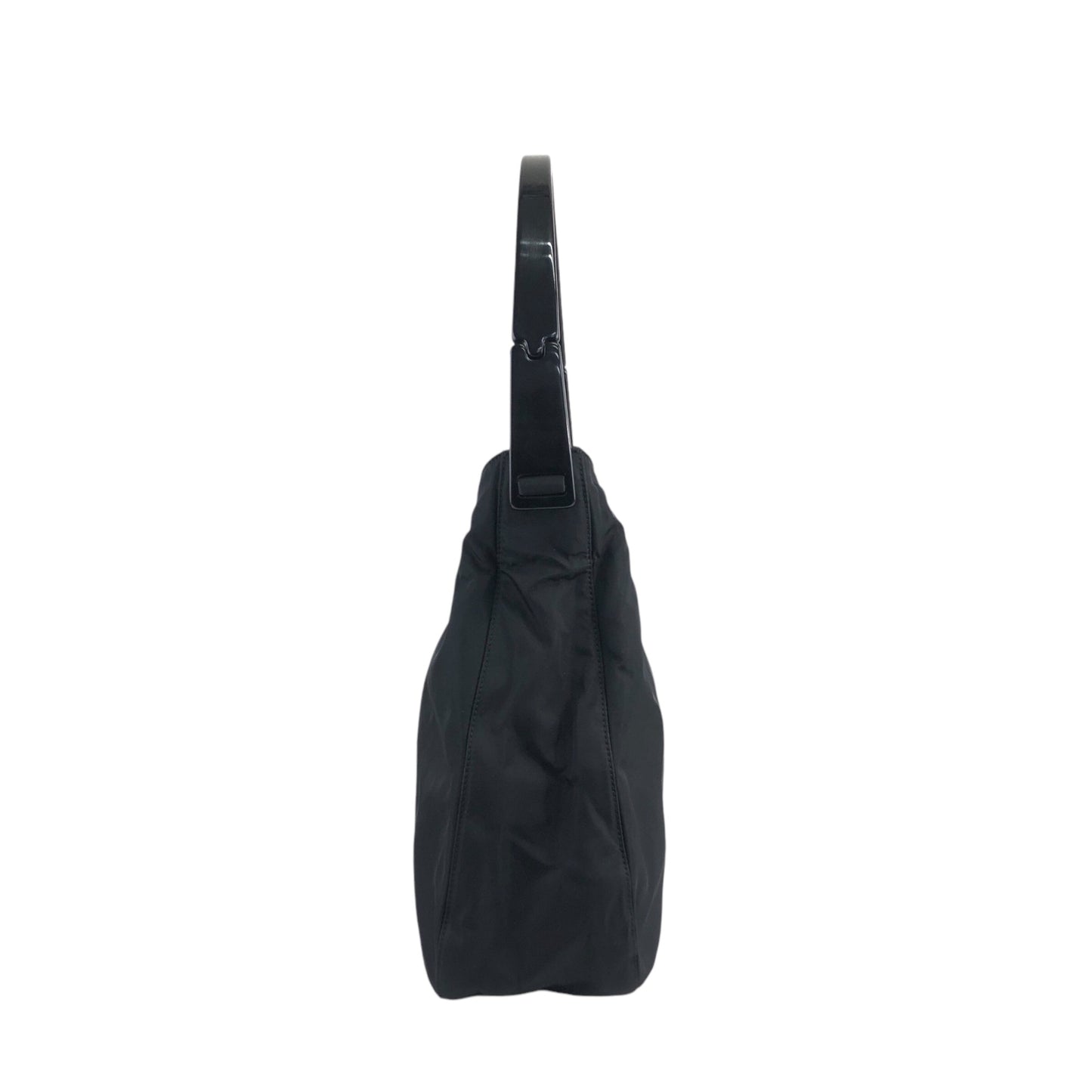 PRADA 三角形標誌單肩包 Hobobag 黑色復古 yrvu6f
