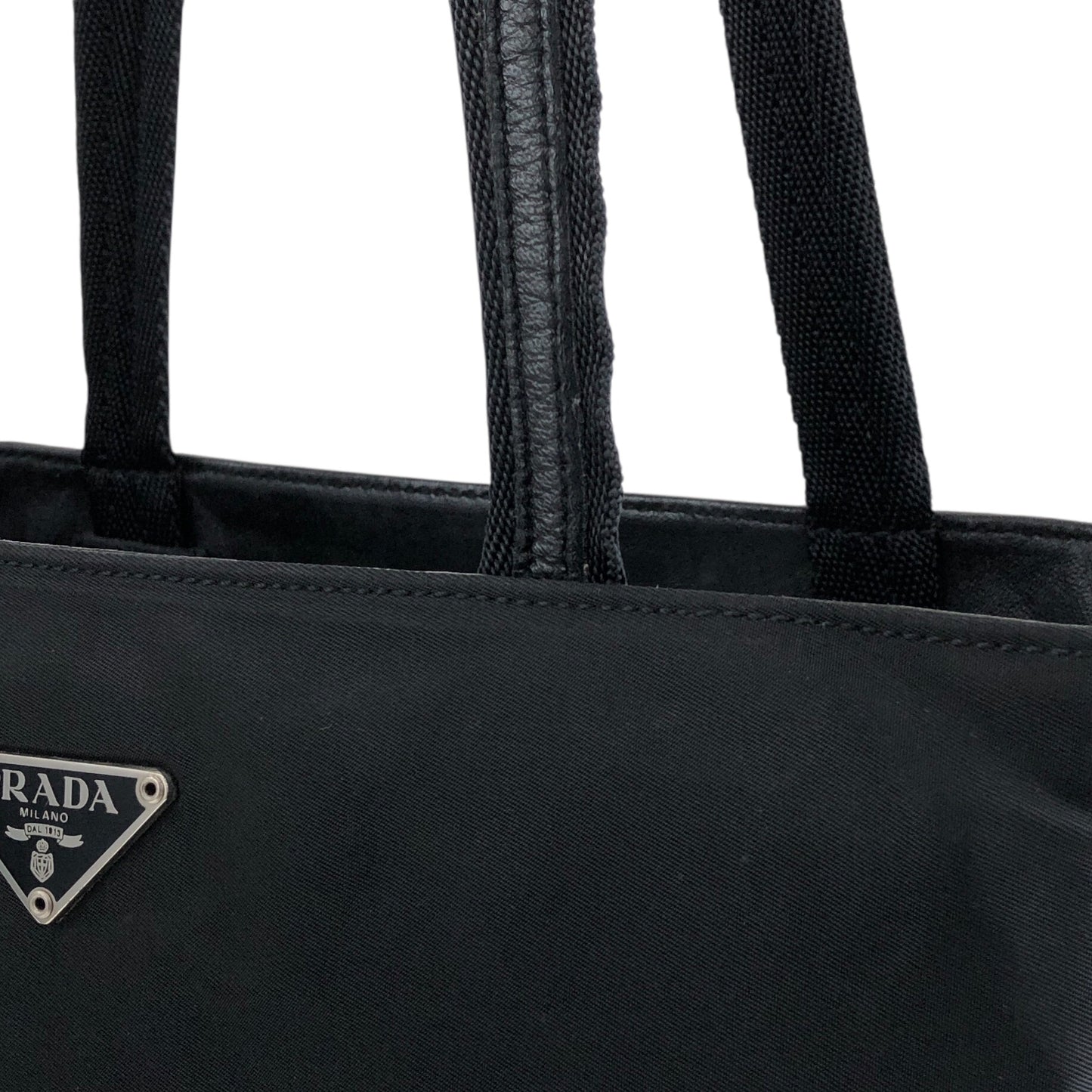 PRADA Tessuto Triangle Logo Totebag Black Vintage f4iv53