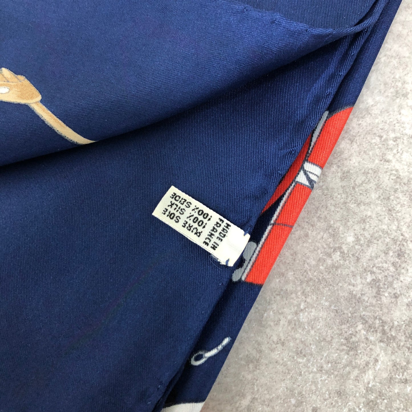 CELINE Horse Carriage Scarf Blue×White Vintage by5iar