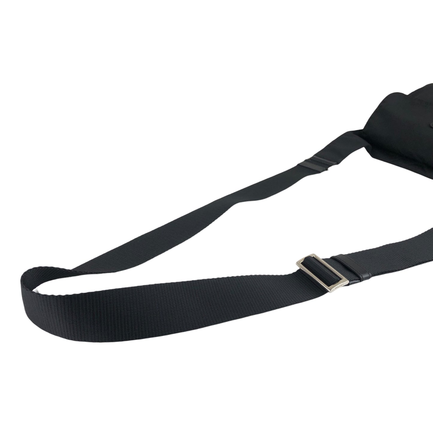 PRADA Triangle Logo Front Buckle Shoulder bag Black Vintage 7bcgft