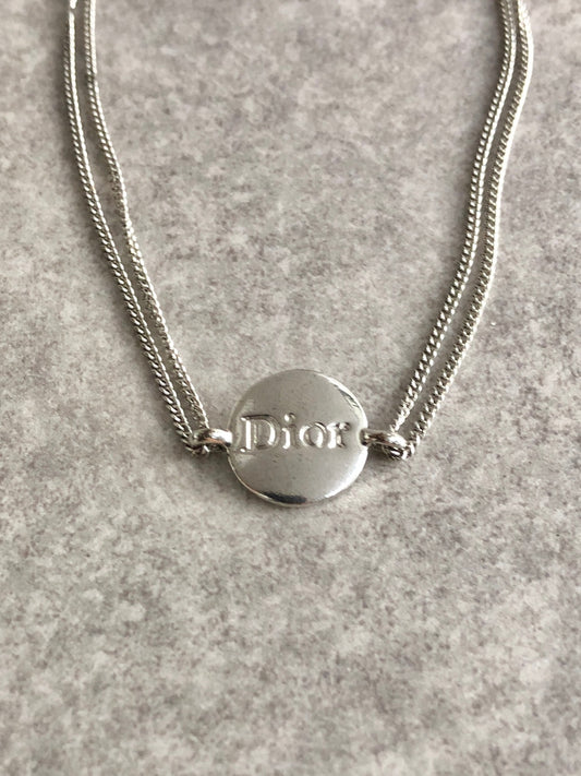 Christian Dior Logo Bracelet Silver Vintage ngucub
