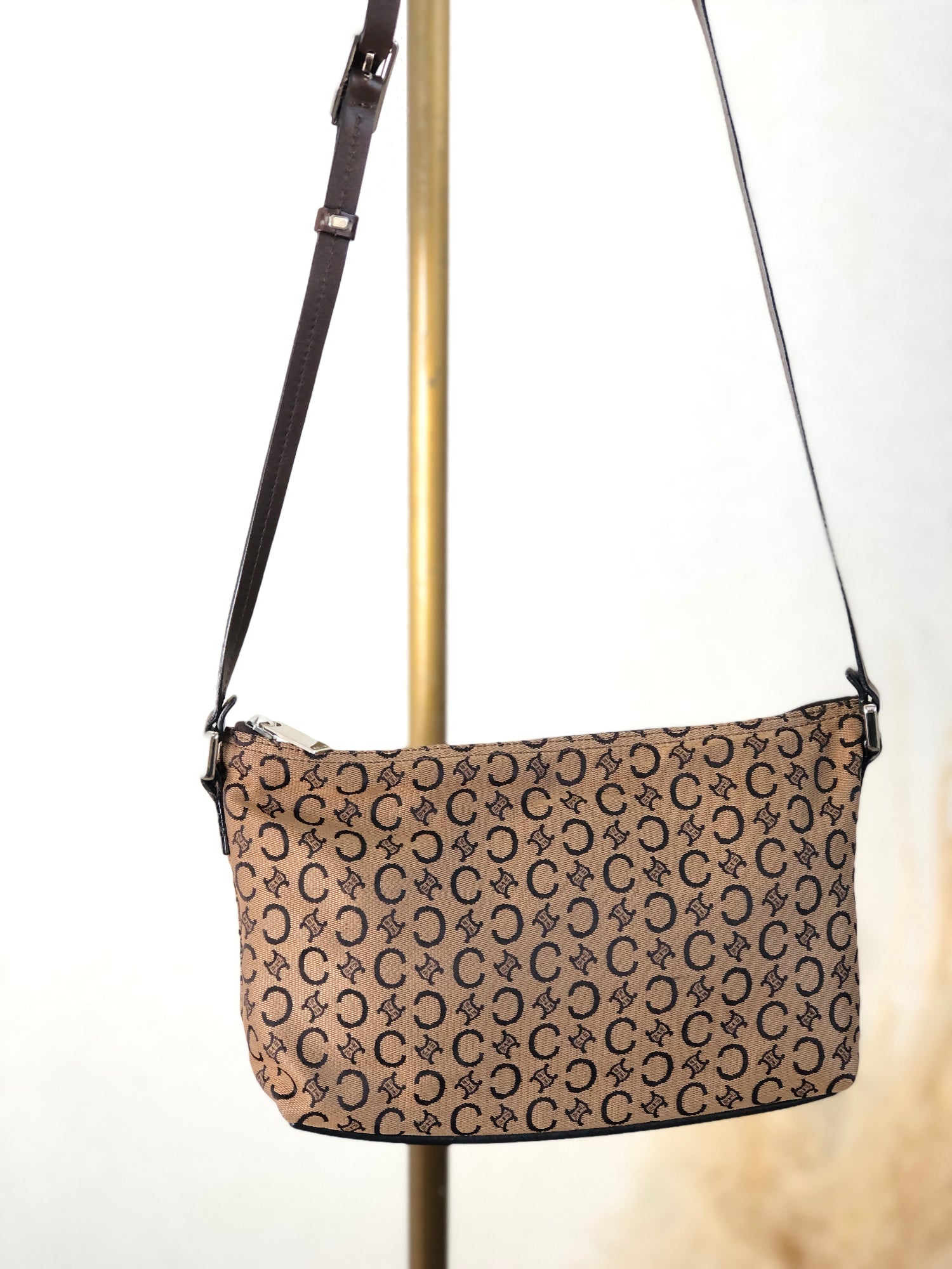 CELINE Macadam Shoulder bag Brown Vintage kpehad VintageShop solo