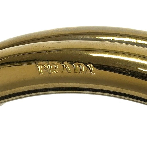 PRADA Triangle Logo Metal Handle Handbag Black Vintage 783mpx