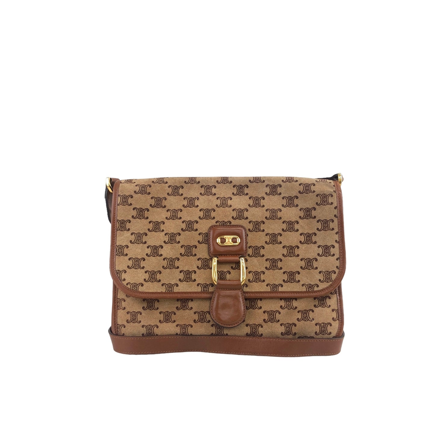 CELINE Macadam Blason Shoulder bag Brown Vintage aimcin