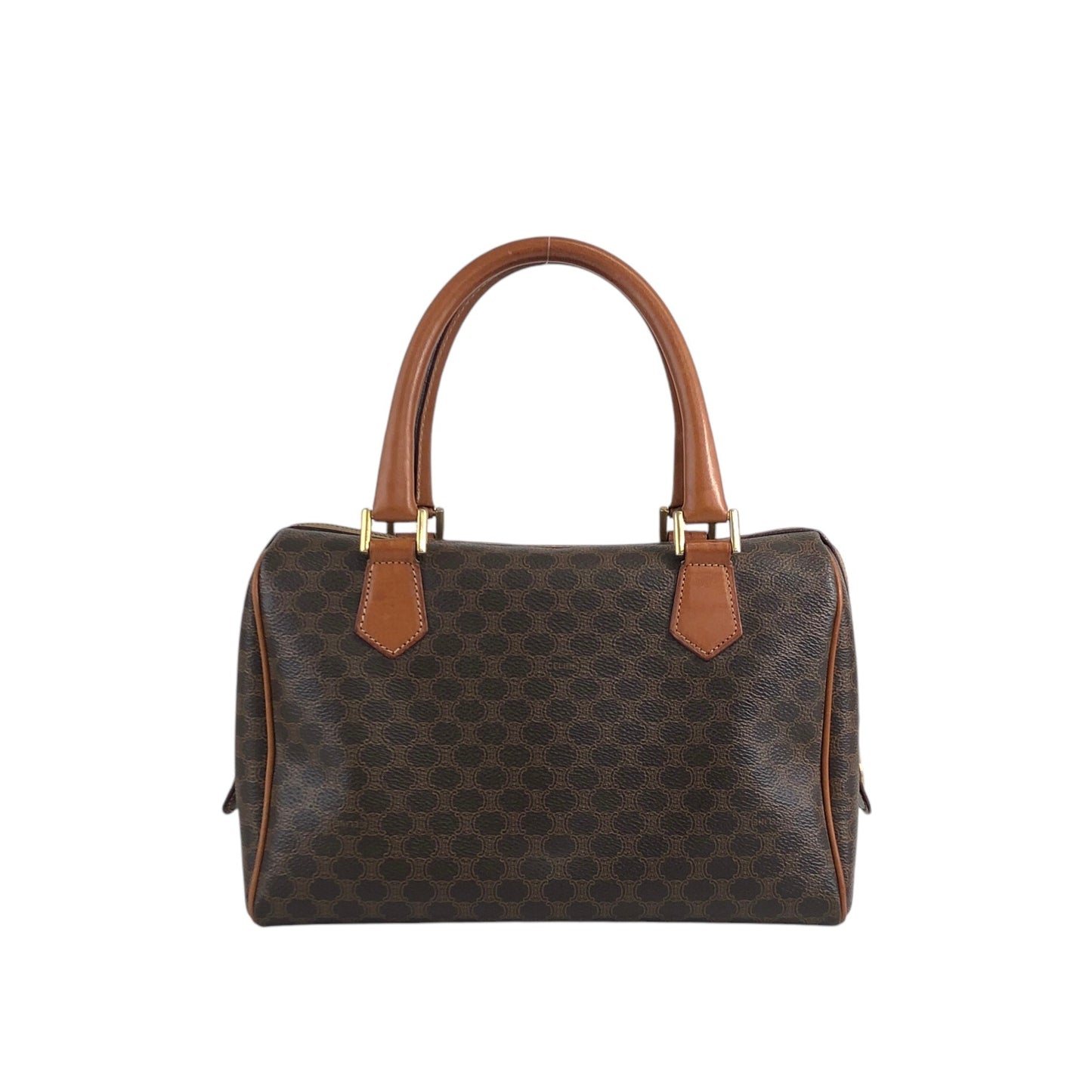 CELINE Macadam Blason Handbag Boston bag Brown Vintage xrgcpj