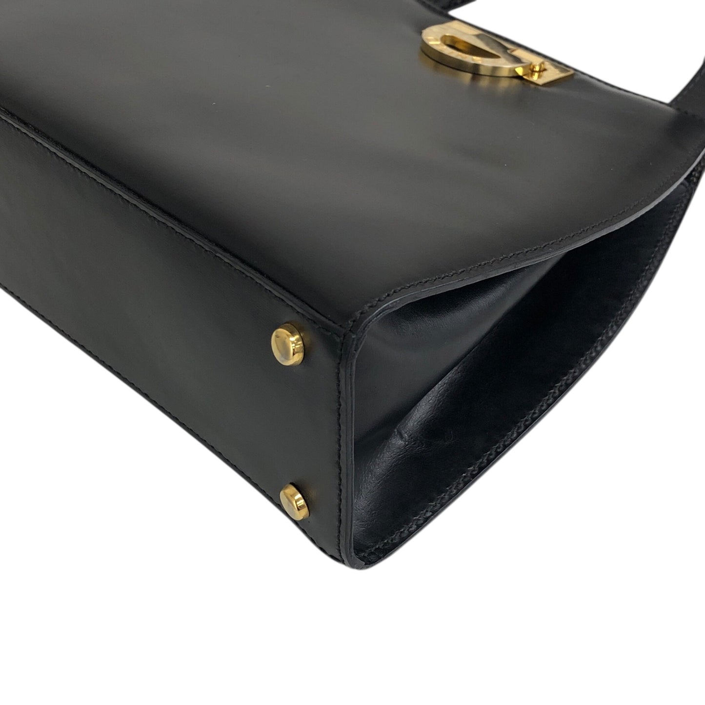 CELINE Horse Bit Two-way Handbag Shoulder bag Black Vintage my57ac