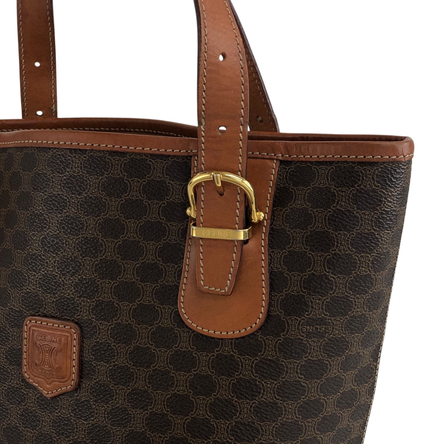 CELINE Macadam Blason Totebag Brown Vintage 4tv5ky