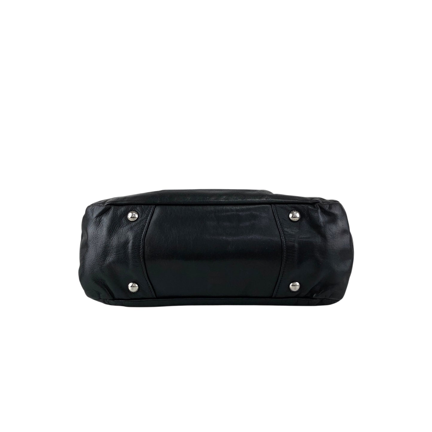 PRADA Logo Shoulder bag Hobobag Black Vintage pbitjd