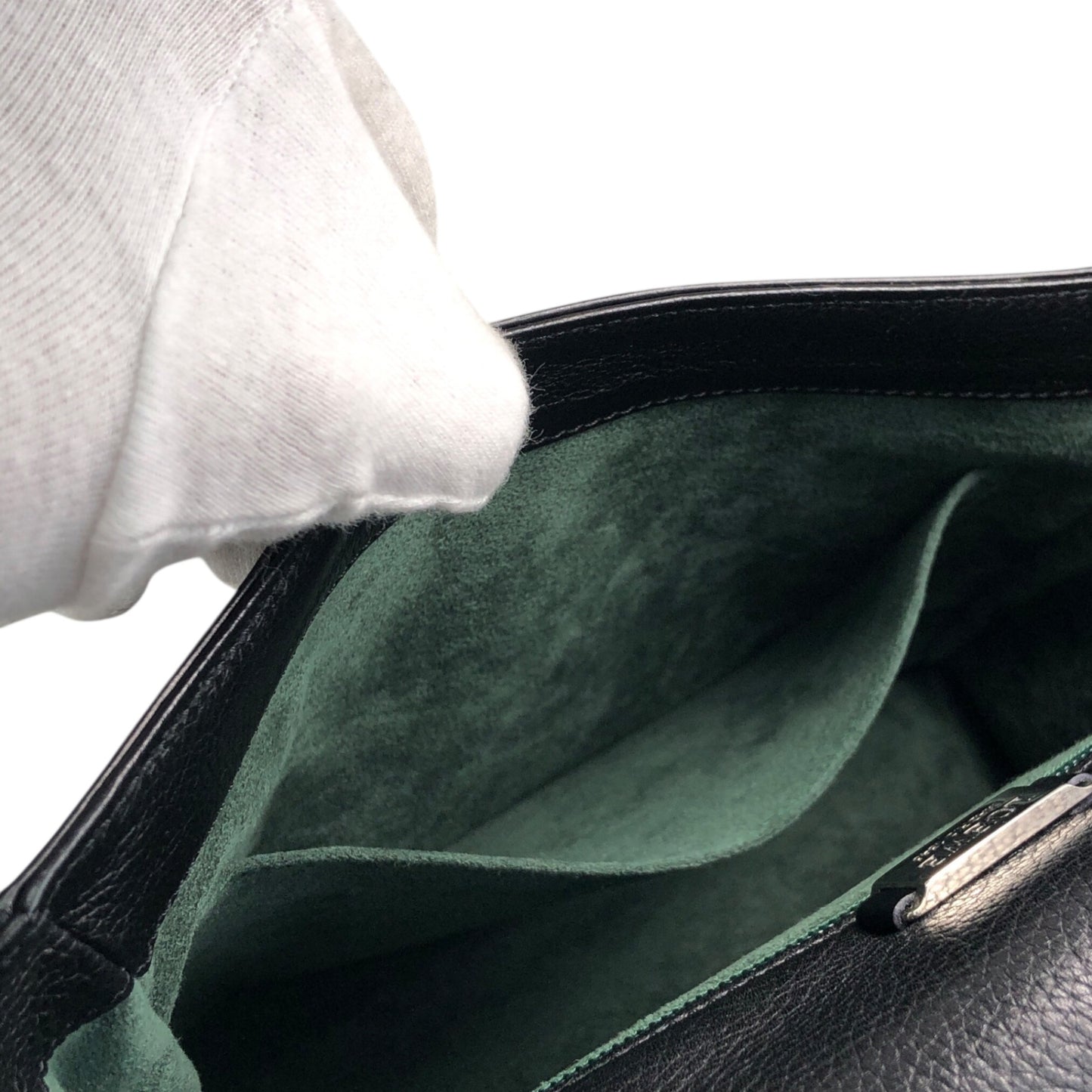 LOEWE Logo Embossed Shoulder bag Black Vintage ni55eb