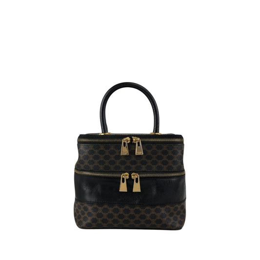 CELINE Macadam Handbag Vanity bag Black Vintage 3u4pwn