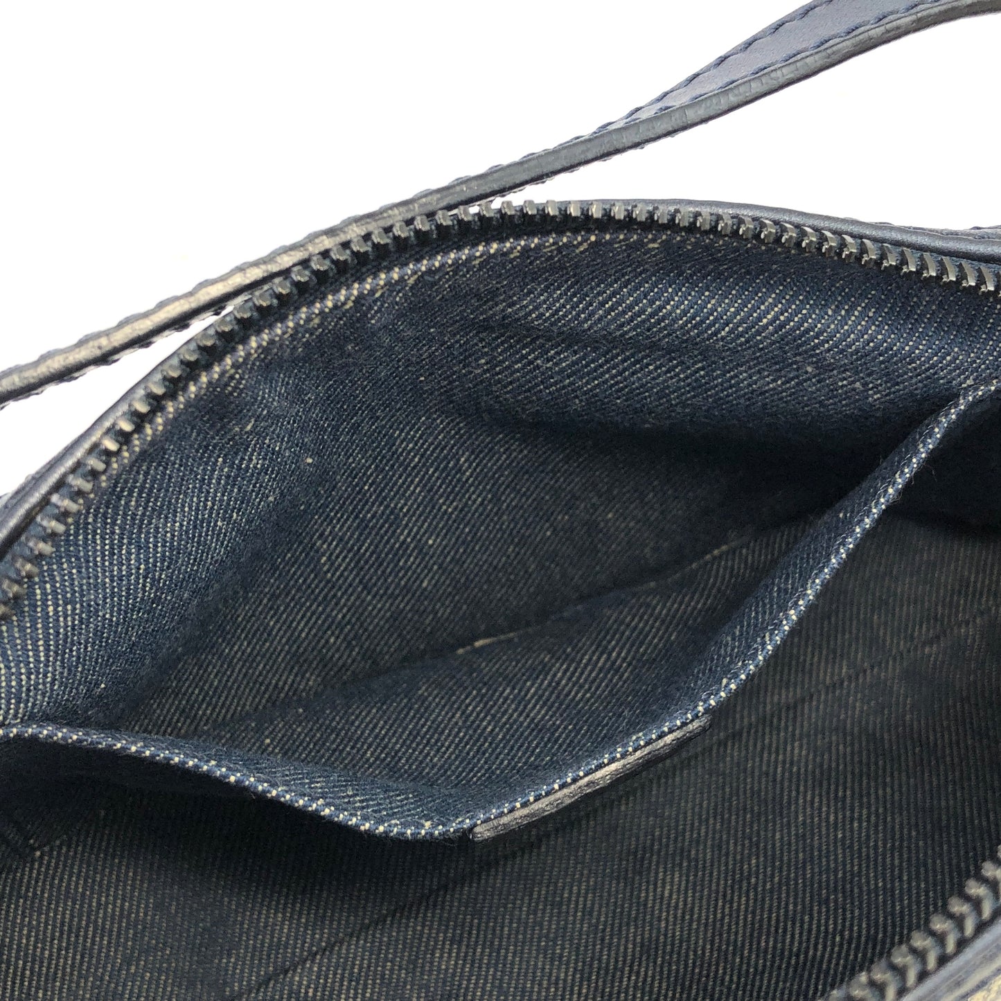 CELINE Paris Macadam Denim Hobobag Handbag Light Blue Vintage sb655g