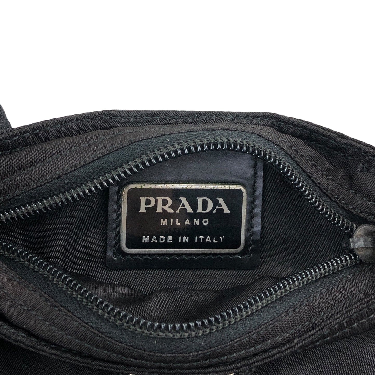 PRADA Tessuto Triangle Logo Shoulder bag Black Vintage upcrup
