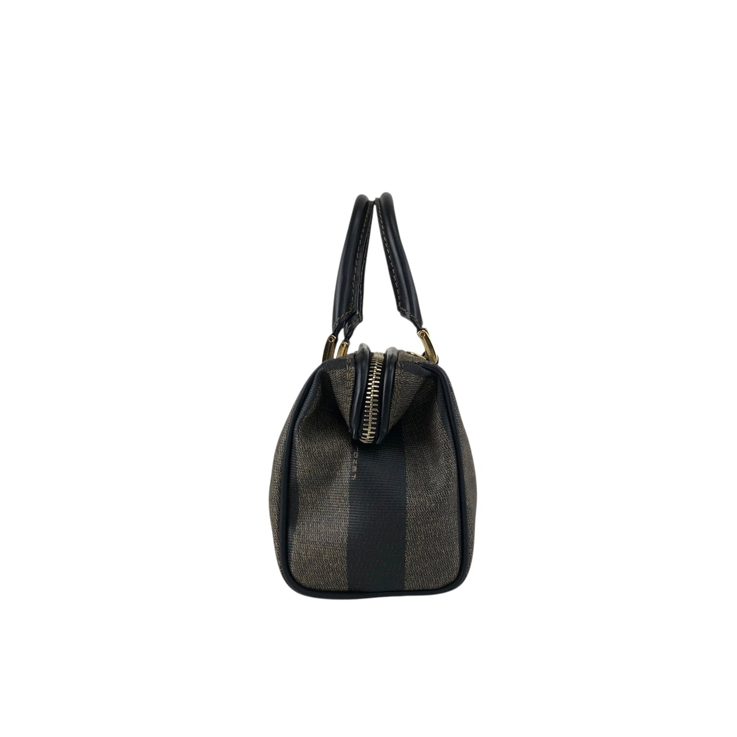 FENDI Logo Two-way Small Boston bag Shoulder bag Black Vintage 873tng