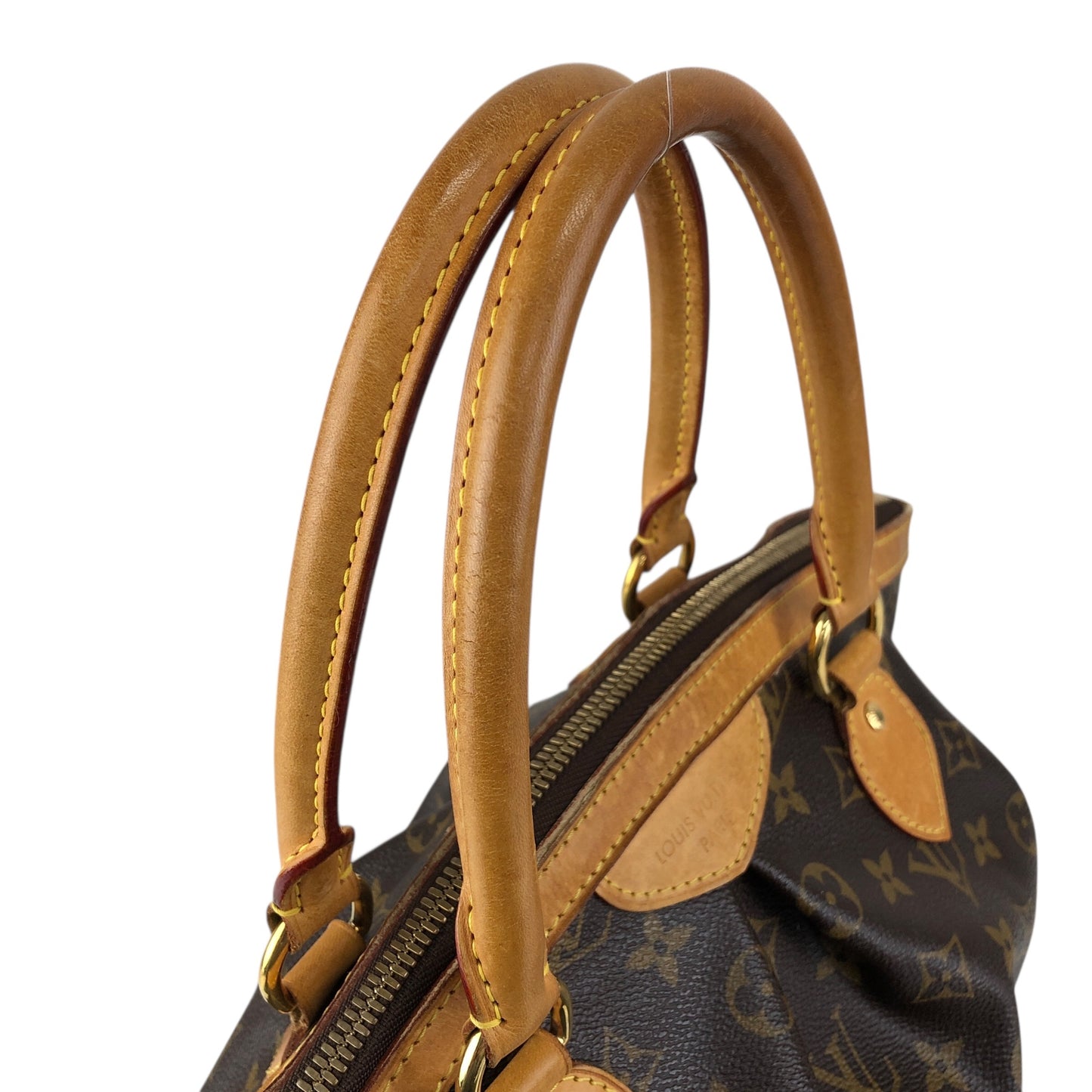 LOUIS VUITTON Monogram Handbag Brown Vintage v3t8ju