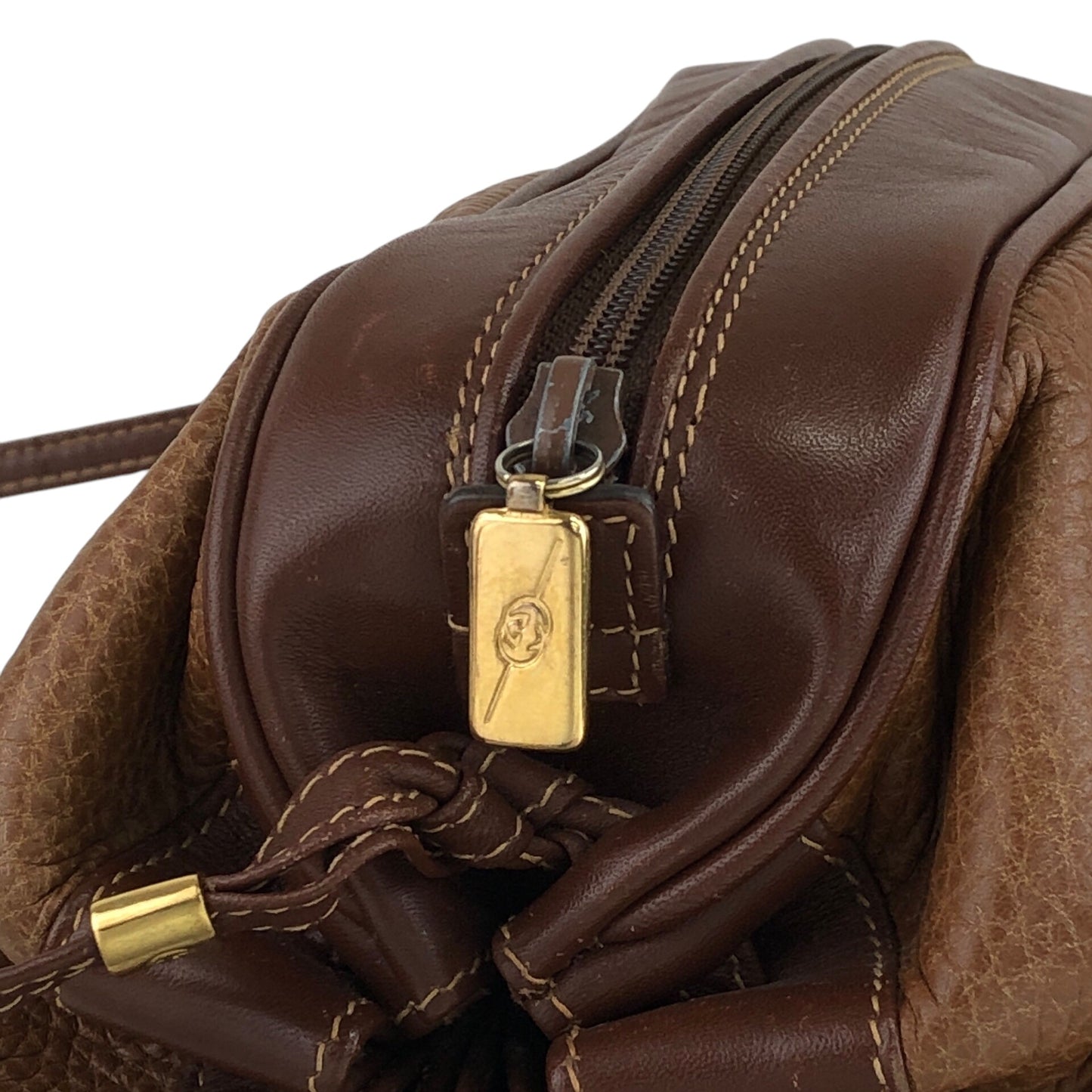 GUCCI Logo Small Shoulder bag Brown Vintage 6j6h7h