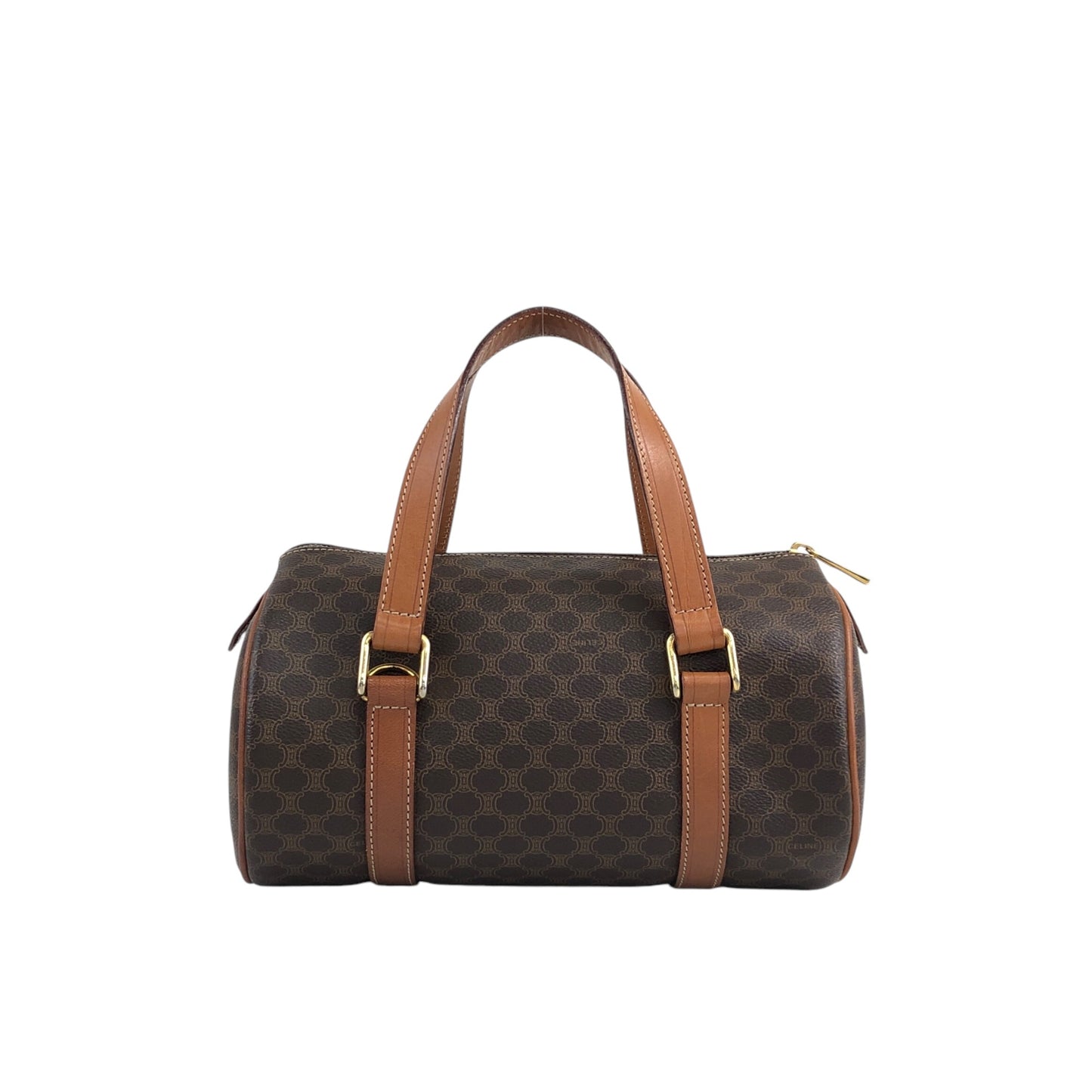 CELINE Macadam Blason Two-way Handbag Shoulder bag Brown Vintage tj3xfx