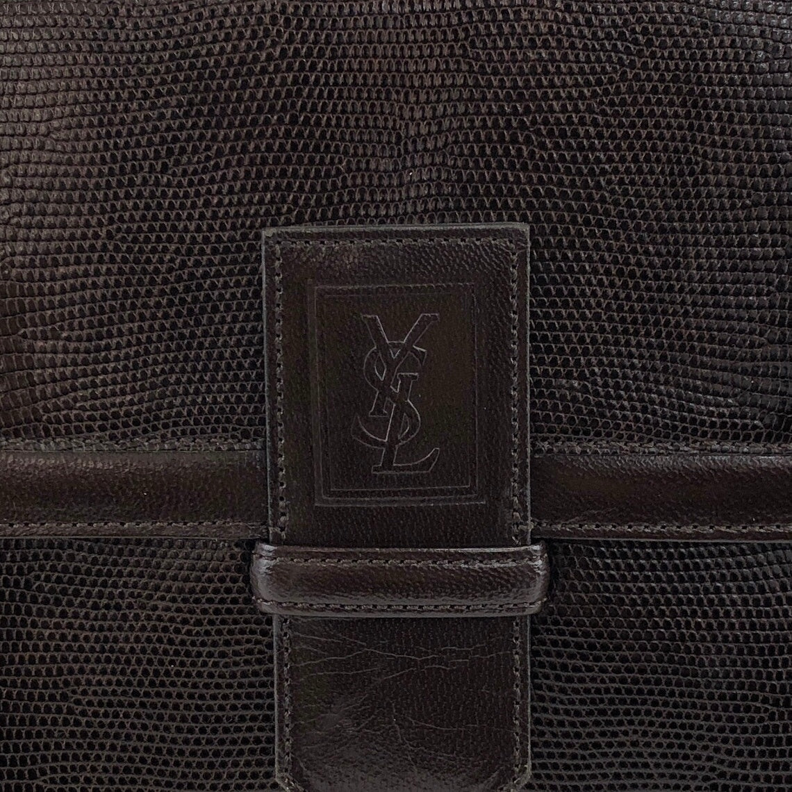 Yves Saint Laurent YSL 標誌單肩包 深棕色 復古 2cwkr2