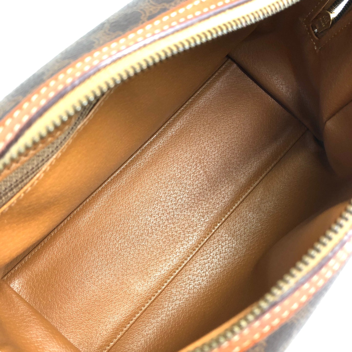 CELINE Macadam Blason Handbag Boston bag Brown Vintage xrgcpj