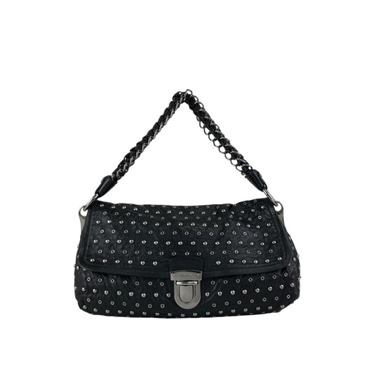 PRADA Studs Pushlock Shoulder bag Black Vintage mh4vuk